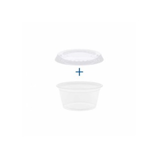 Salseras Transparentes PP Con Tapa PET 30 ml (Pack 50 Uds)