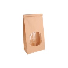 Bolsas Autocierre Kraft Con Ventana 12 + 6,5 x 24,6 cm. (Pack 50 Uds.) García de Pou - La Casa de Vesta
